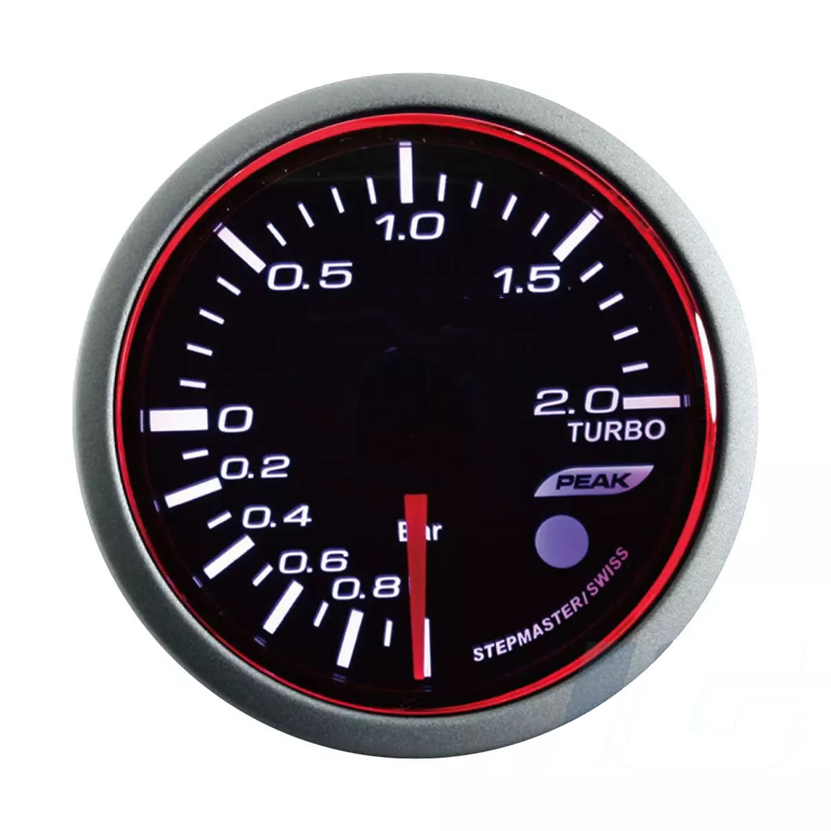 52mm White and Blue and Amber LED Performance Car Gauges - Boost Gauge With Sensor and Warning and Peak For Your Sport Racing Car